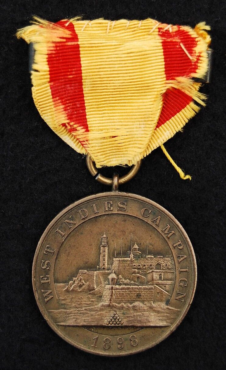 #1480 US Navy 1898 West Indies Campaign Medal Numbered Spanish American War BB&B