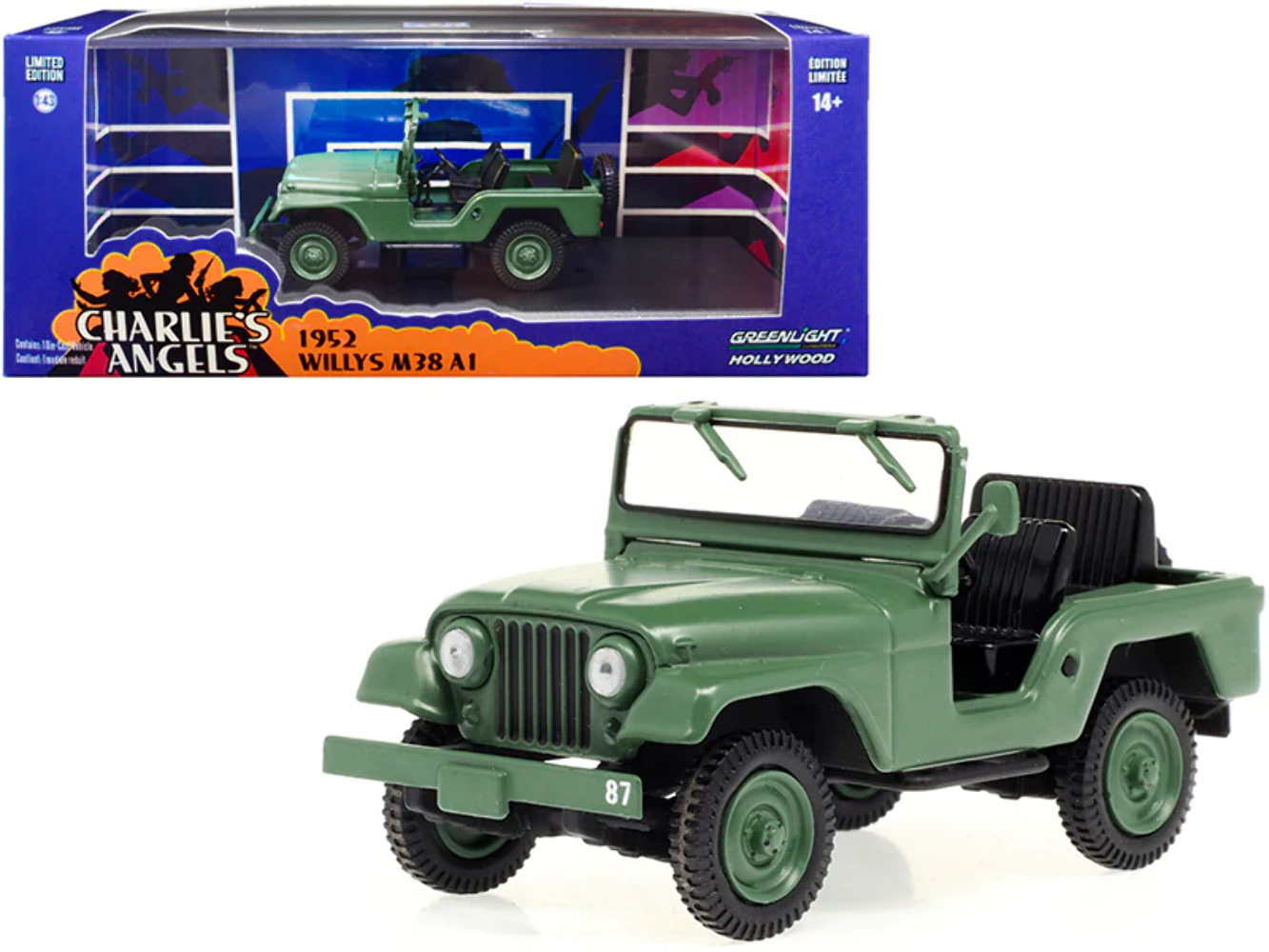 1952 Willys M38 A1 Charlies Angels 1976-1981 1/43 Diecast Model Car