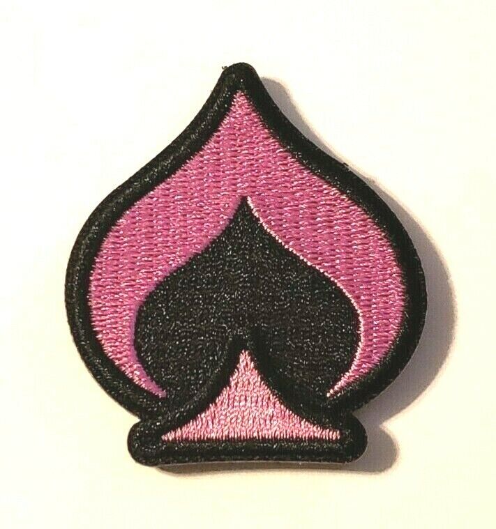 Ballistic Advantage Solitaire Spade Embroidered Morale Patch Pink Hook Backed BA