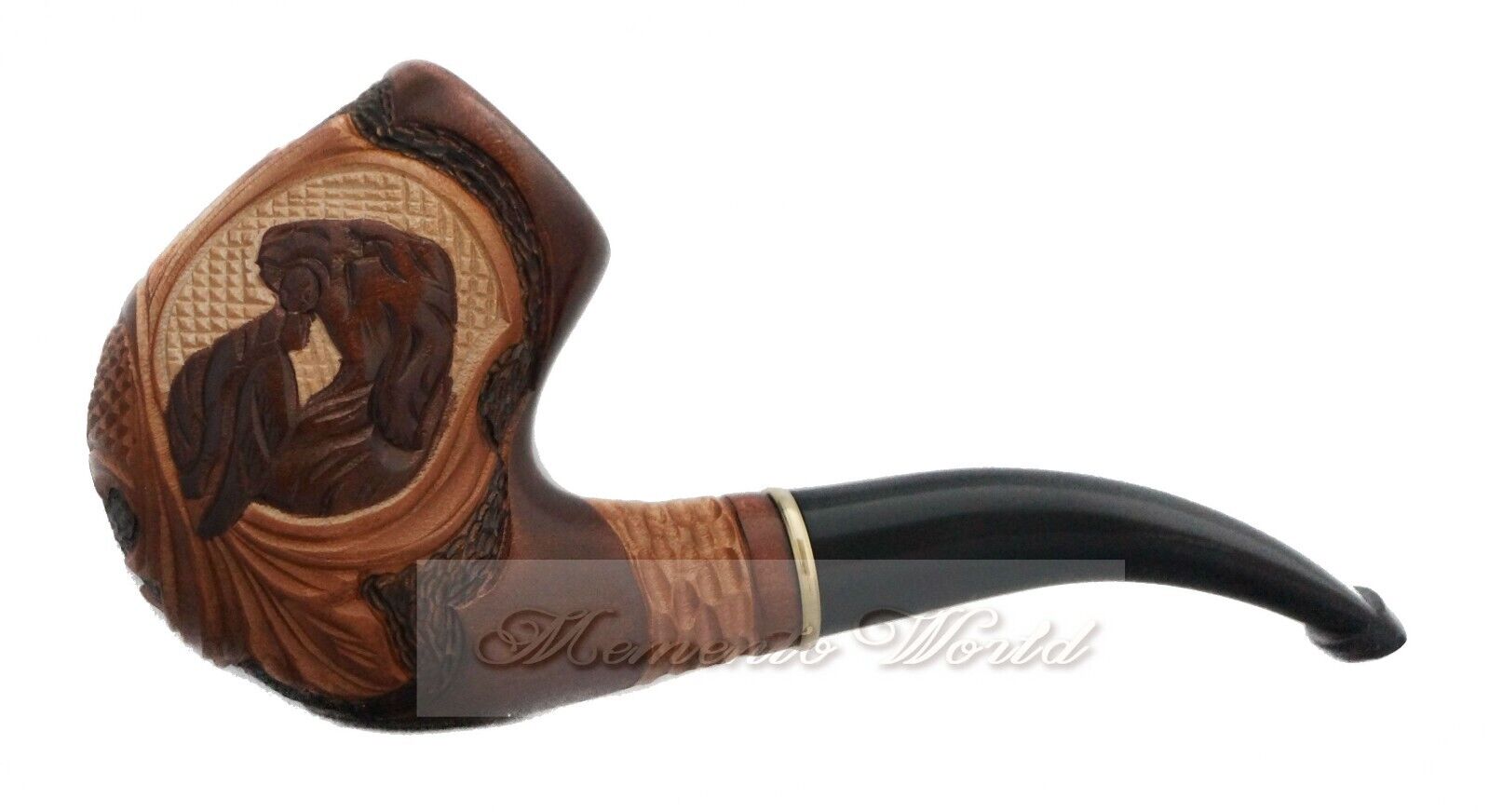 DIFFICULT HAND CARVED Wooden Tobacco Smoking Pipe for 9 mm * Dog with Duck *