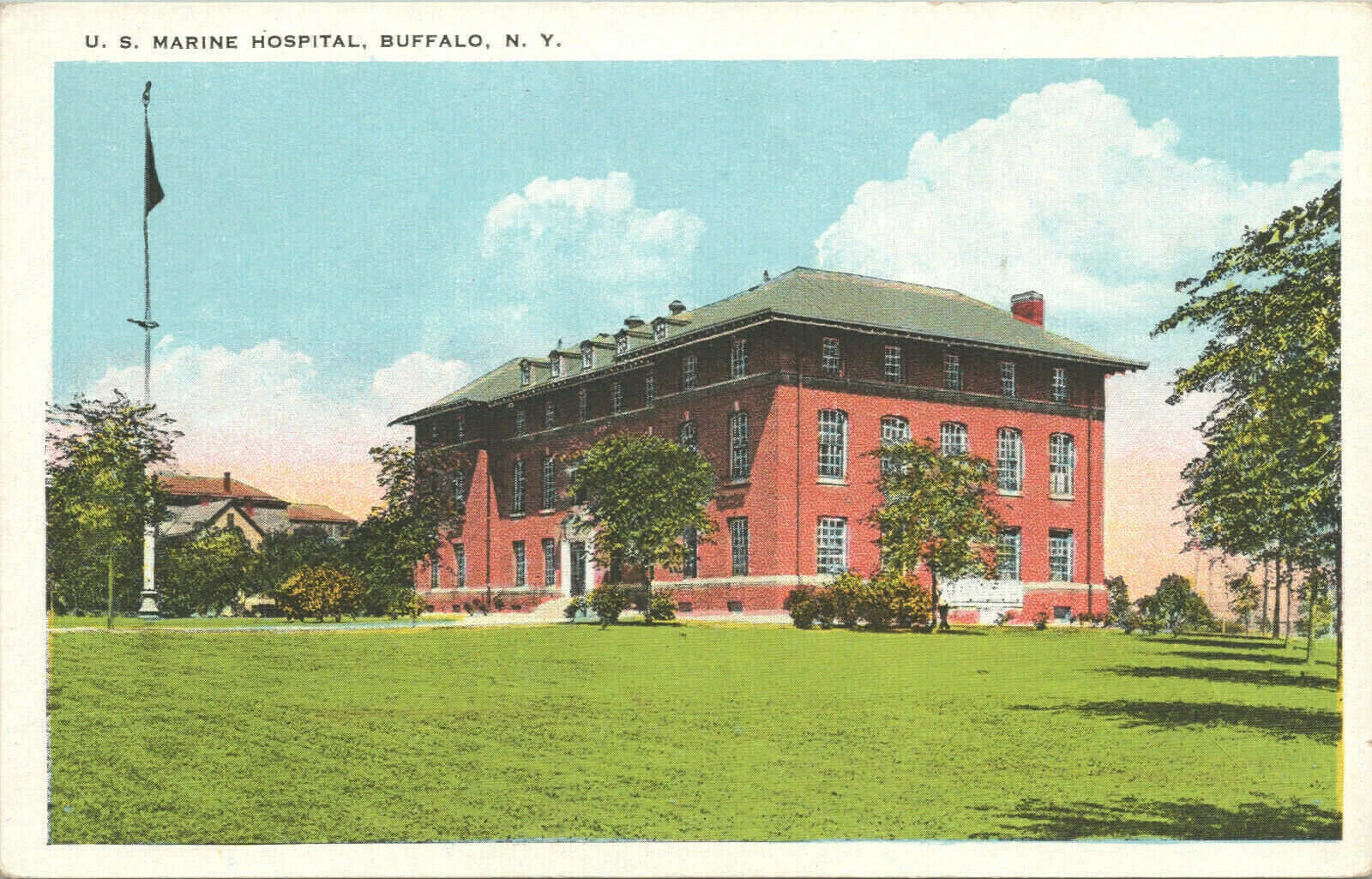 RARE U.S. MARINE HOSPITAL, BUFFALO, N.Y. Vintage POSTCARD Armed Forces Heros