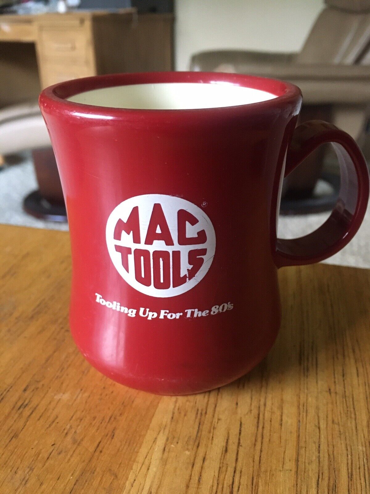 Vintage Mac Tools Tooling Up For The 80S Plastic Coffee Cup Mug USA RARE