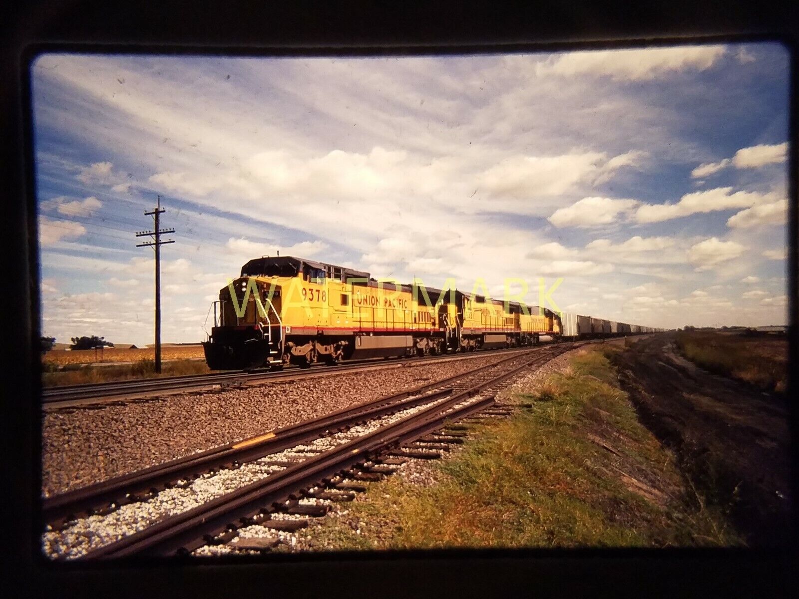 WS03 ORIGINAL TRAIN SLIDE Union Pacific 9378 Varner NE 1990