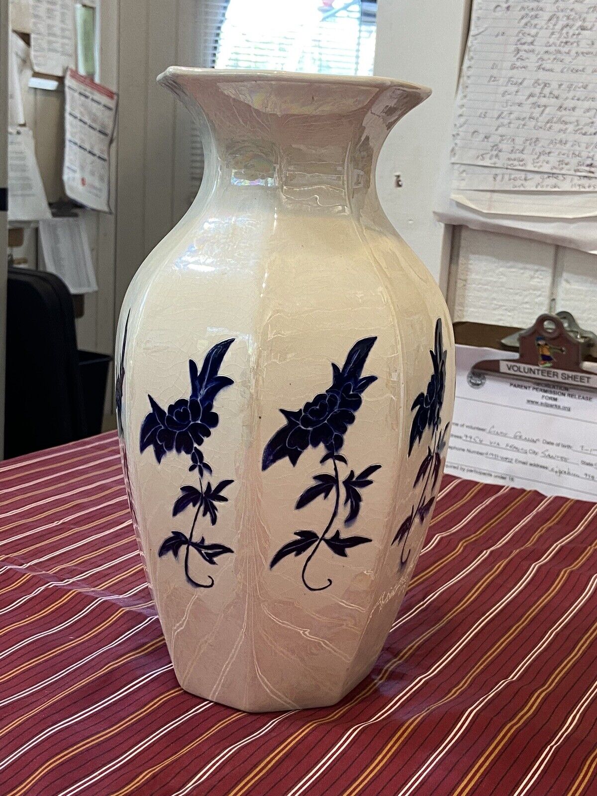 Handmade Asian Style Ceramic Vase Vintage Beautiful