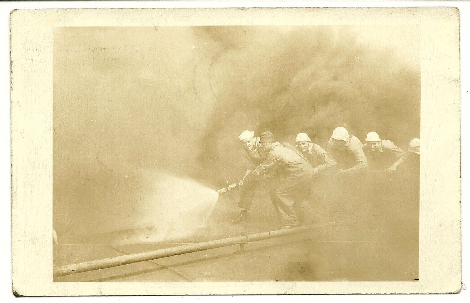  RPPC Firefighters Great Lakes Naval Station Military Jan. 5,1946 Free Franked 8
