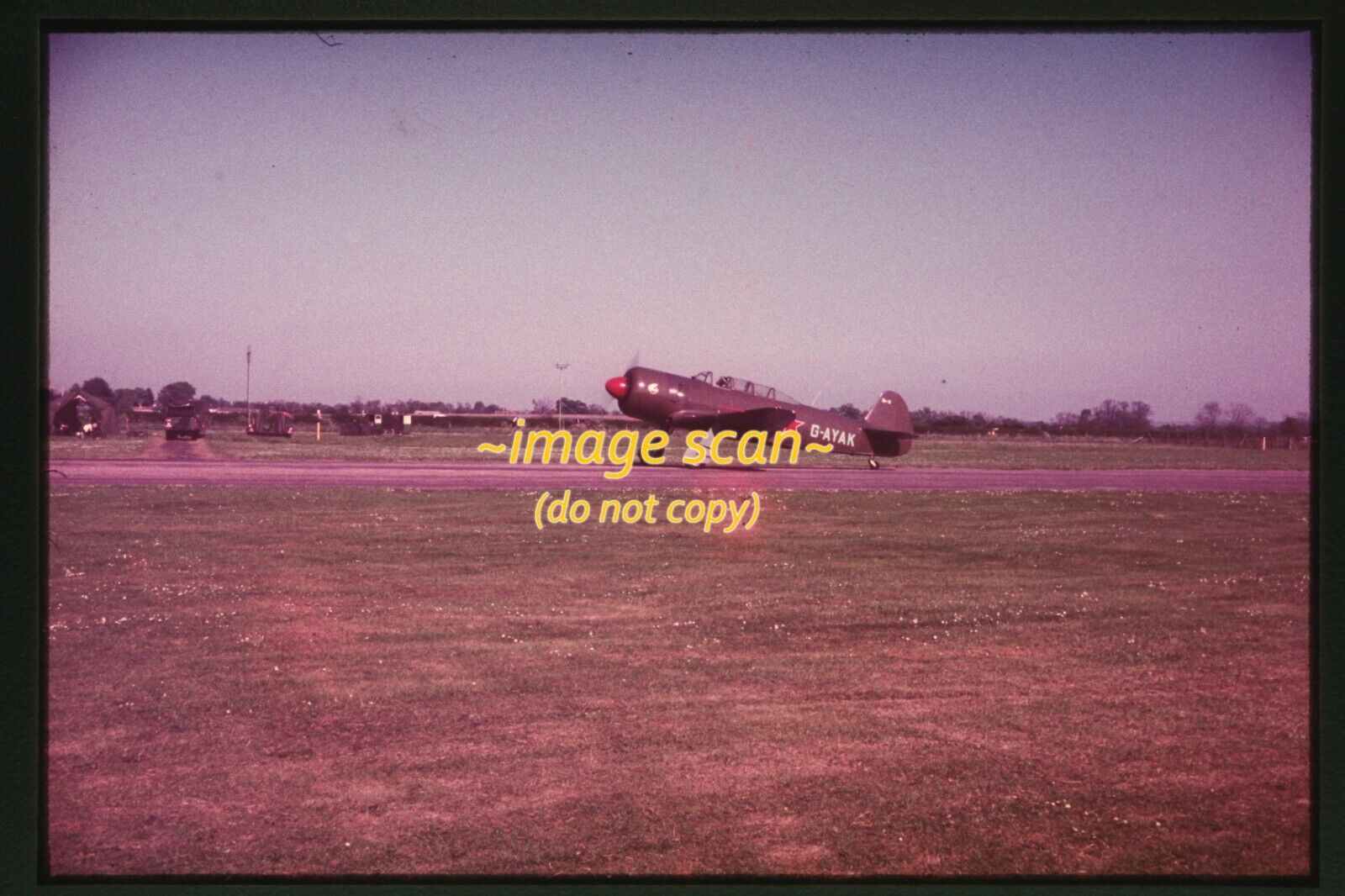 Yakovlev Yak-11 G-AYAK Aircraft RAF Bassingbourn in 1978, 35mm Slide aa 19-9a