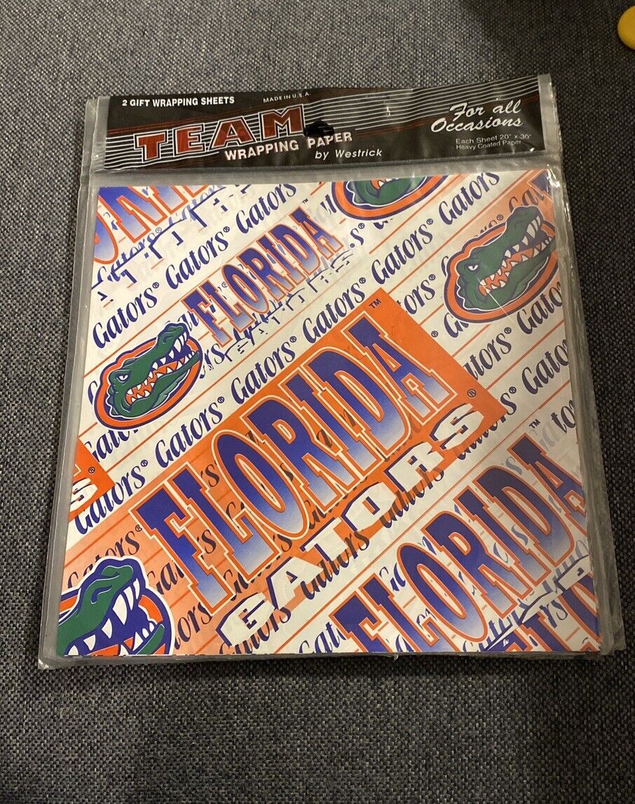 University Of Florida Gators Wrapping Paper Two Sheets 20