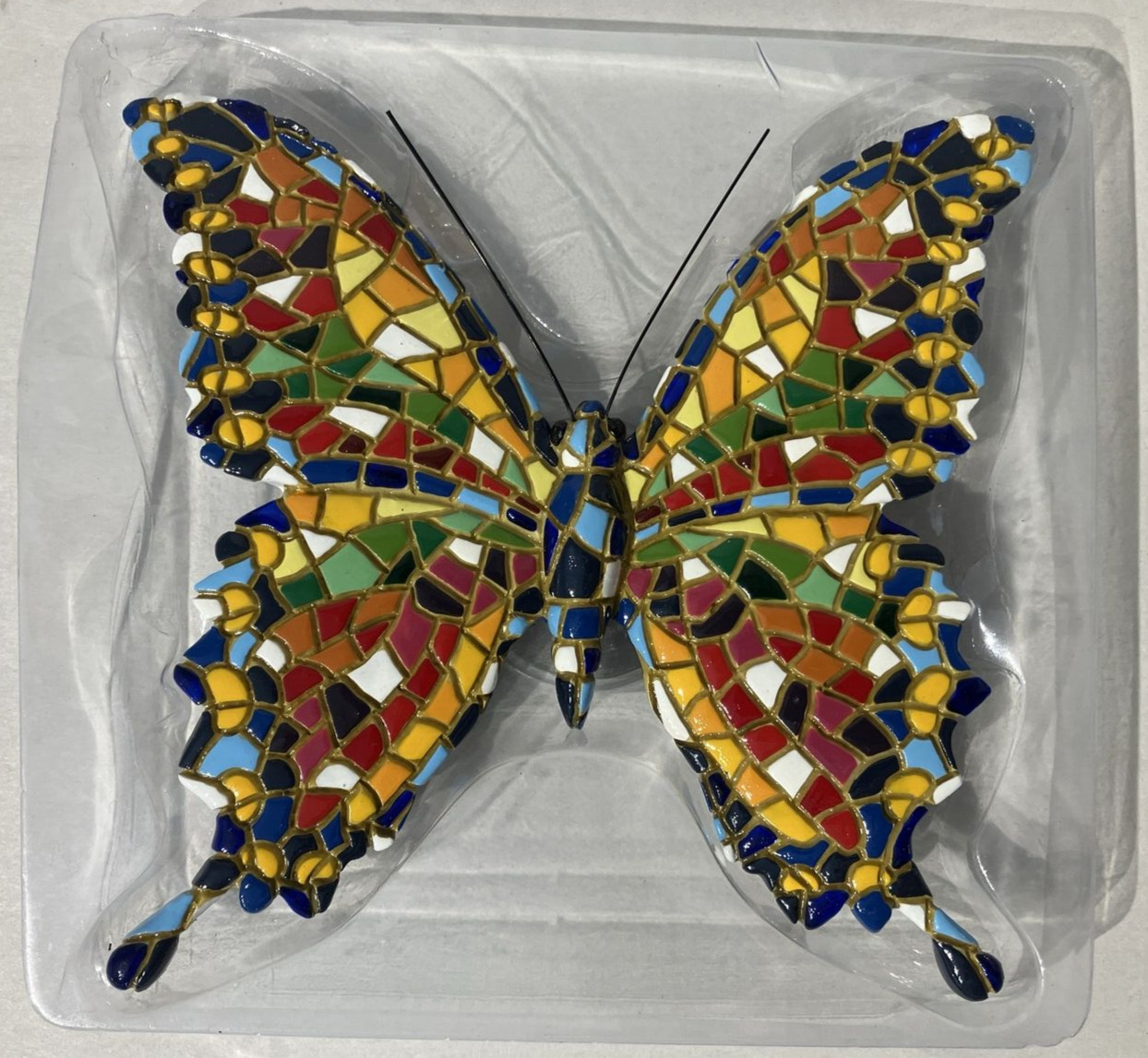 Barcino Mosaics Colorful Resin Mosaic Butterfly Wall Hanger