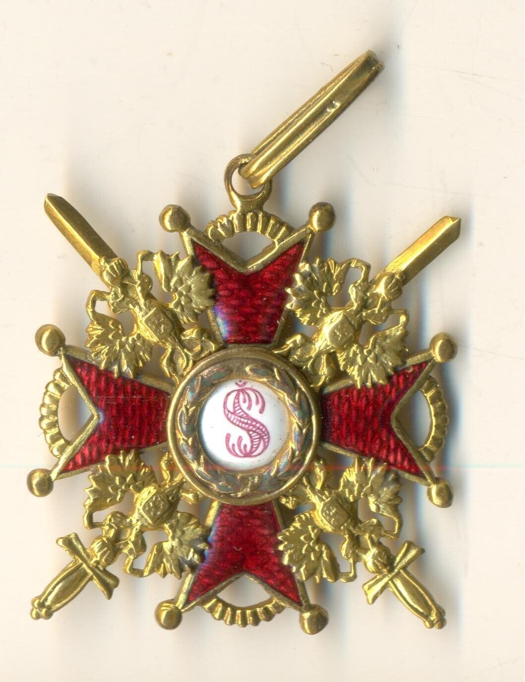Russian Imperial Antique badge medal Order St. Stanislav Bronze 3 swords  (3018)