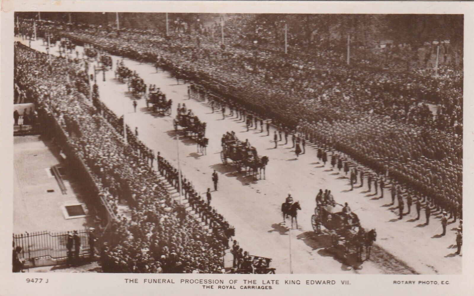 Funeral Procession King Edward VII Postcard Royalty Funeral c 1910 c