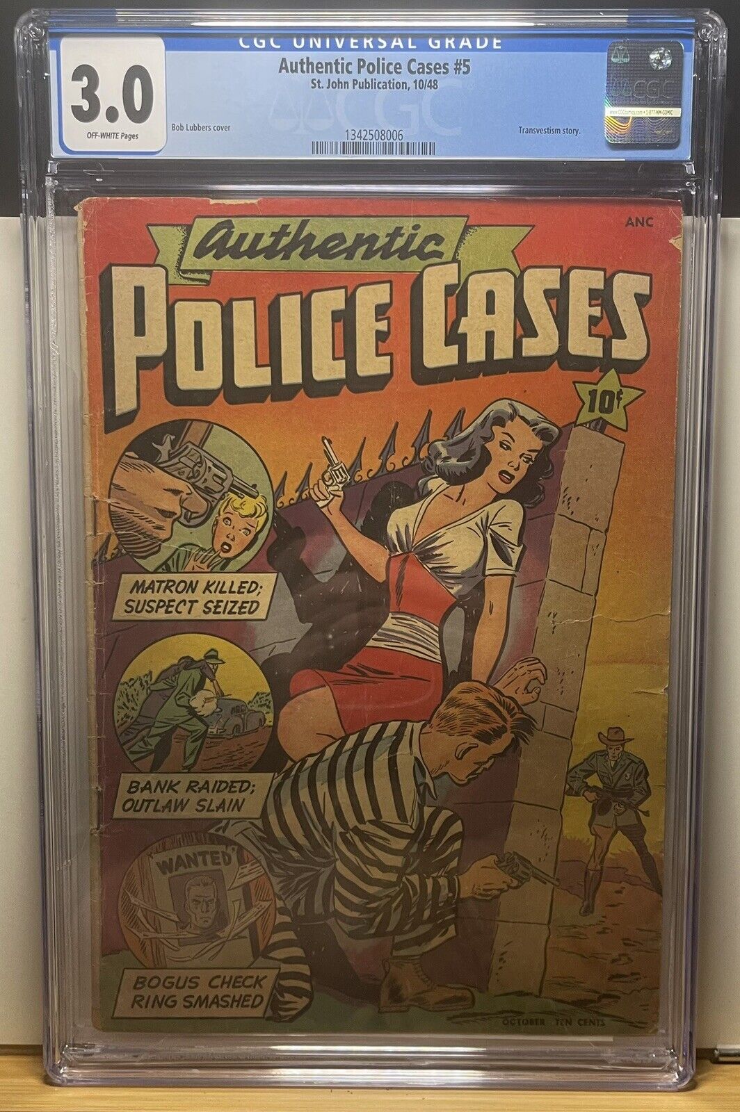 Authentic Police Cases 5 GGA Pre Code Cover Comic 1948