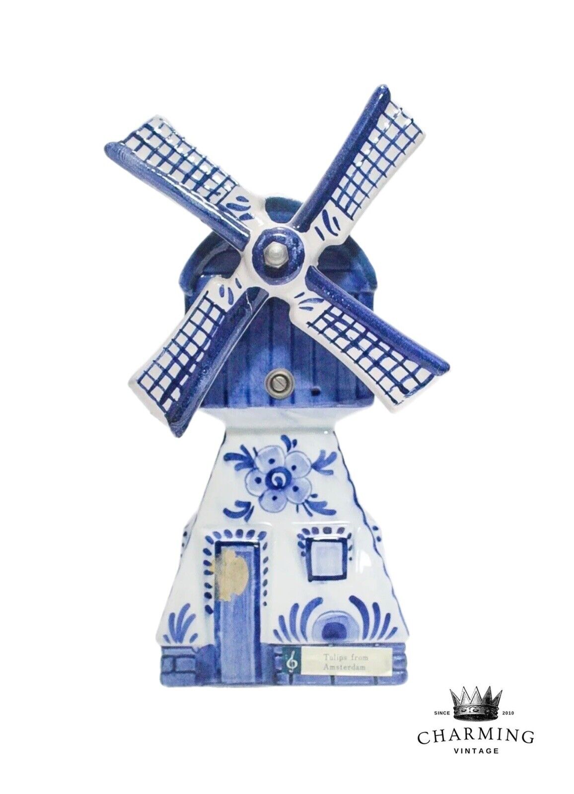 DELFT Musical Windmill Porcelain White & Blue \