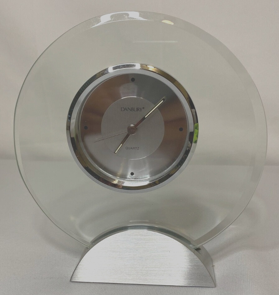 Danbury Mint Glass Clock Quarts Battery Powered