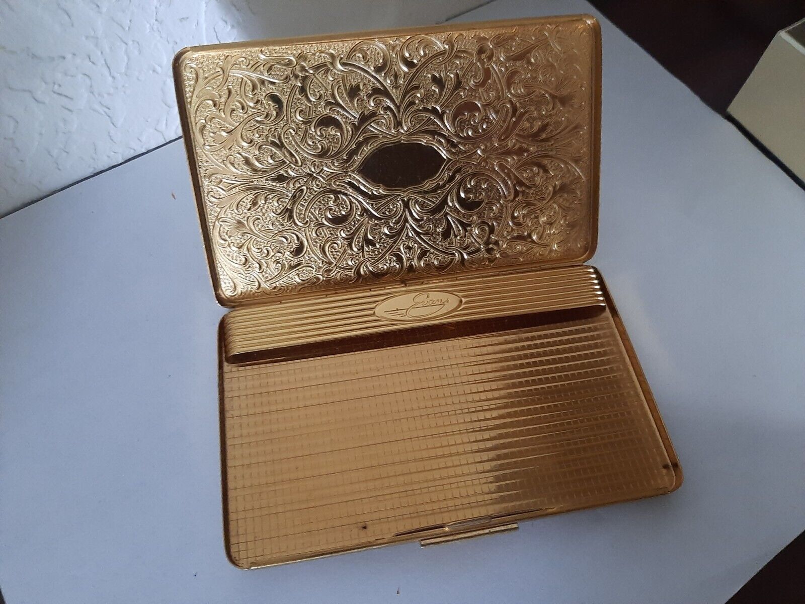 Vintage Evans Metal Cigarette Case Gold Tone