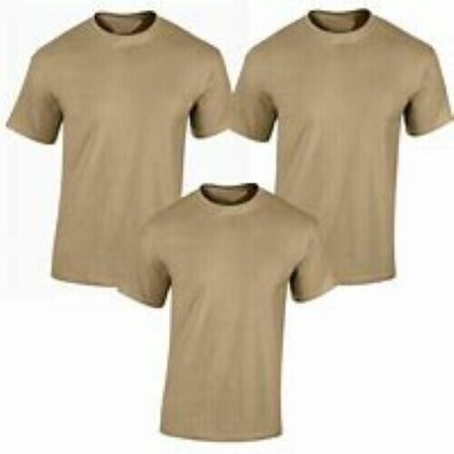 Military Surplus Moisture Wicking Desert Sand Preowned T Shirts..3 Pack..X Large