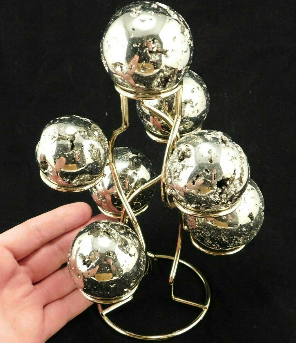 SEVEN Sphere Display Stand Metal Medium Size Gold Color