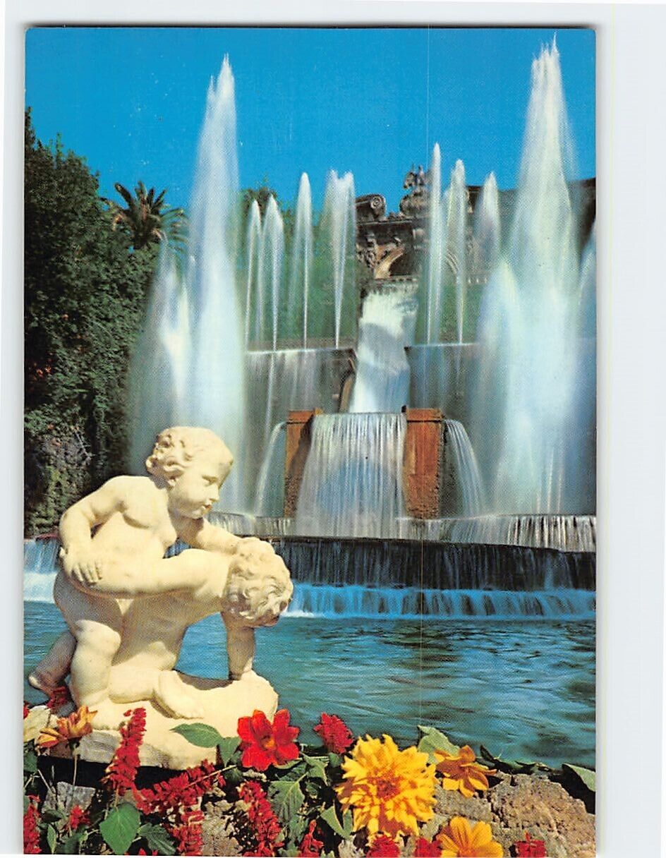 Postcard Fountain of the Organ and struggle of puttos Villa d Este Tivoli Italy