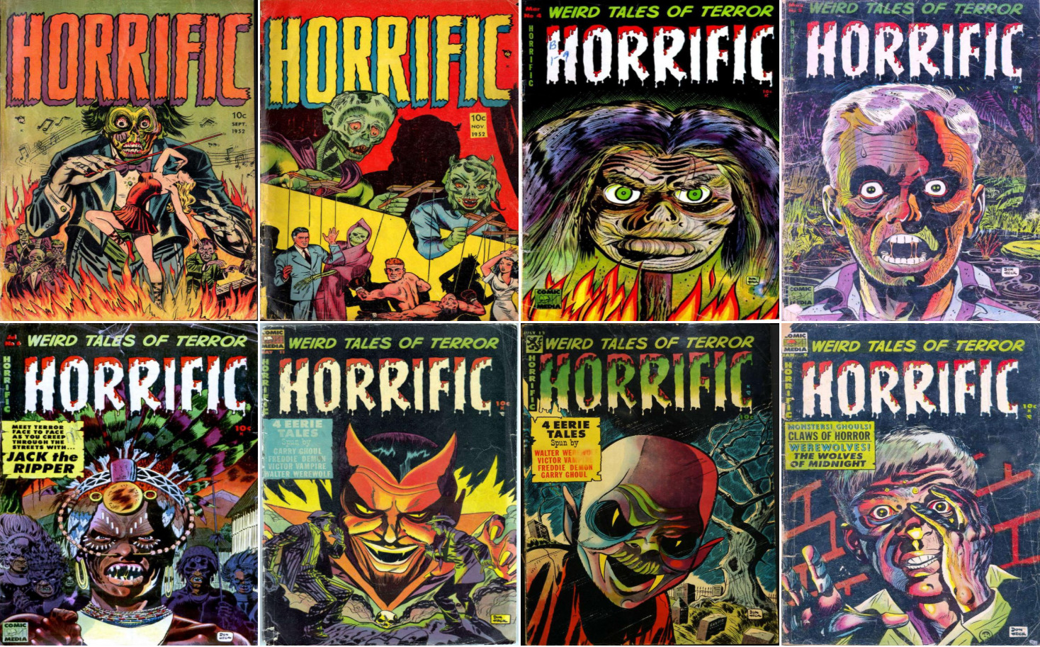 1952 - 1954 Horrific Comic Book Package - 9 eBooks on CD