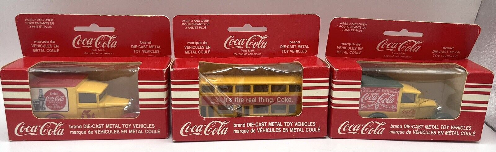 Lot of 3 Vintage 1970s-80s Matchbox Coca-Cola Die-Cast Trucks & Van Irwin Toys