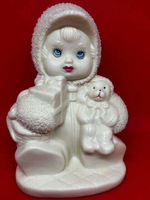Vintage Department 56 Snowbabies with Presents & Puppy Dog Christmas Figurine