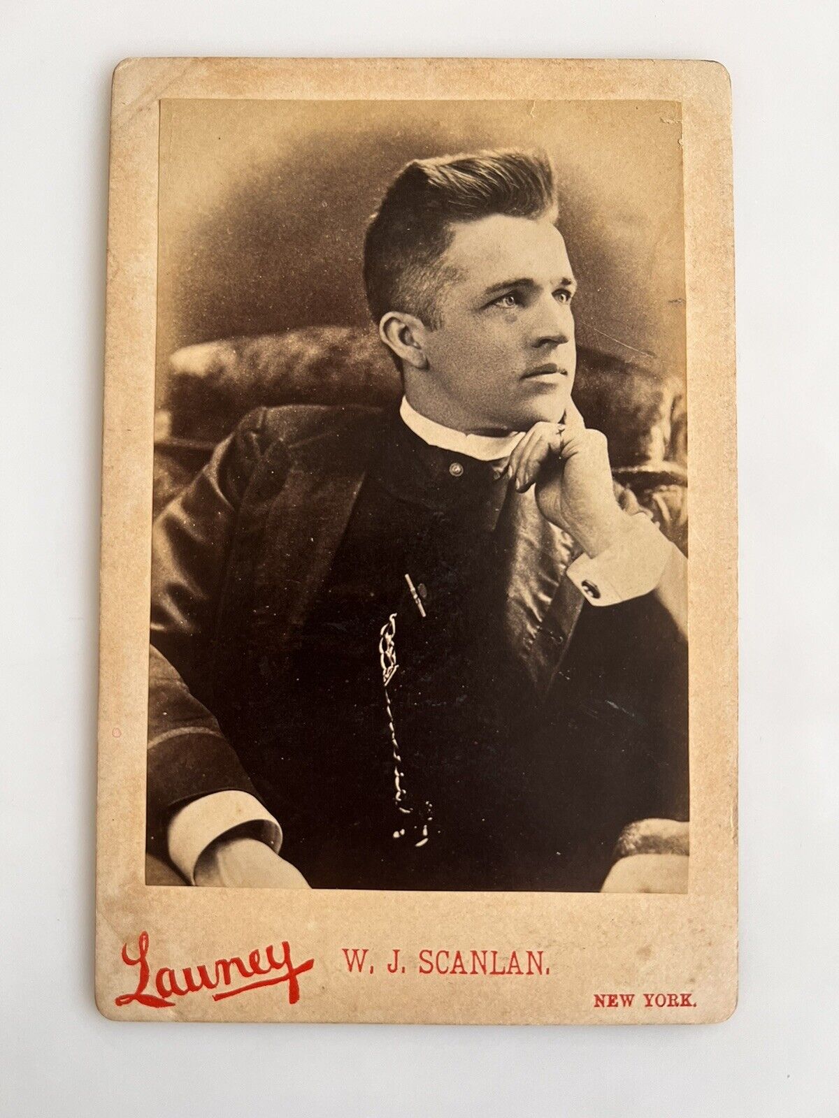 RARE  THEATRICAL VAUDEVILLE ACTOR:  W.J. Scanlan Cabinet Card by Launey