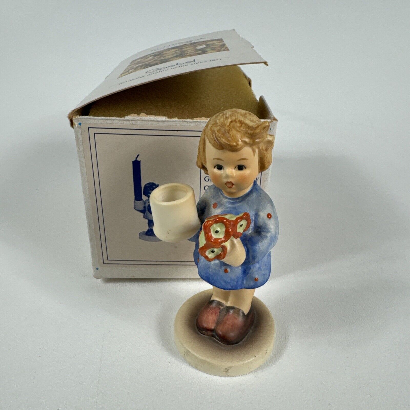 Goebel Hummel - Advent Candlestick, Girl With Nosegay 115 Germany With Box