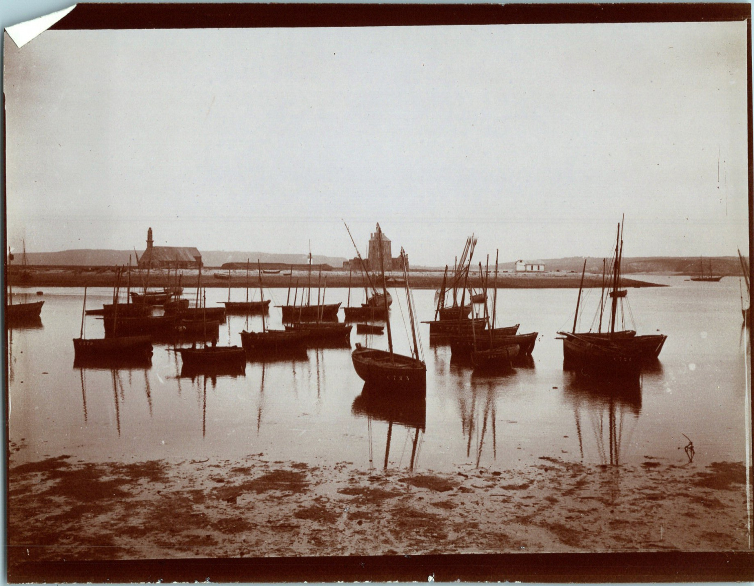 France, Camaret-sur-Mer, boat view, vintage print, circa 1905 vintage print print