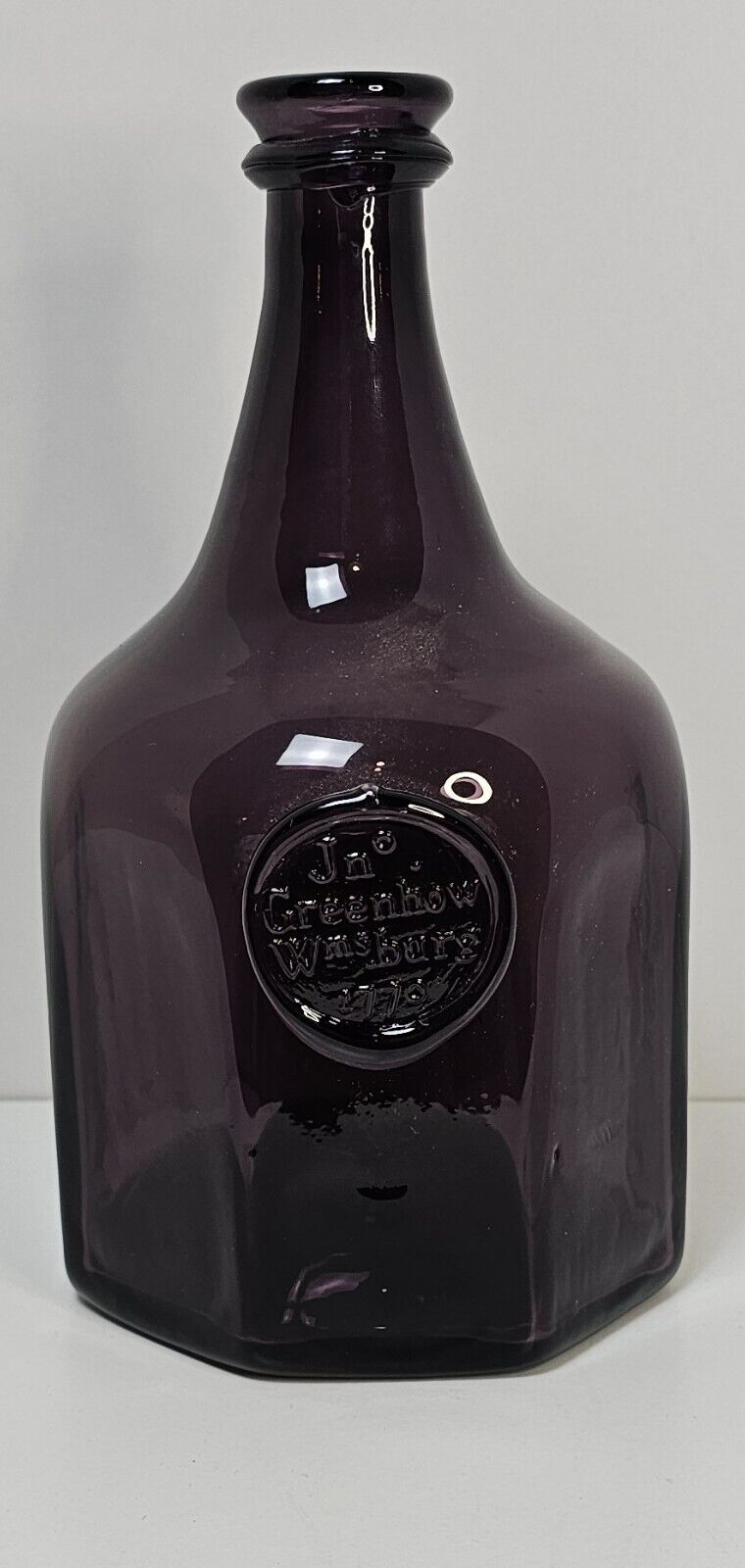 Vintage Blenko Handblown Jn O Greenhow Wulliamsburg 1770 Purple Amethyst