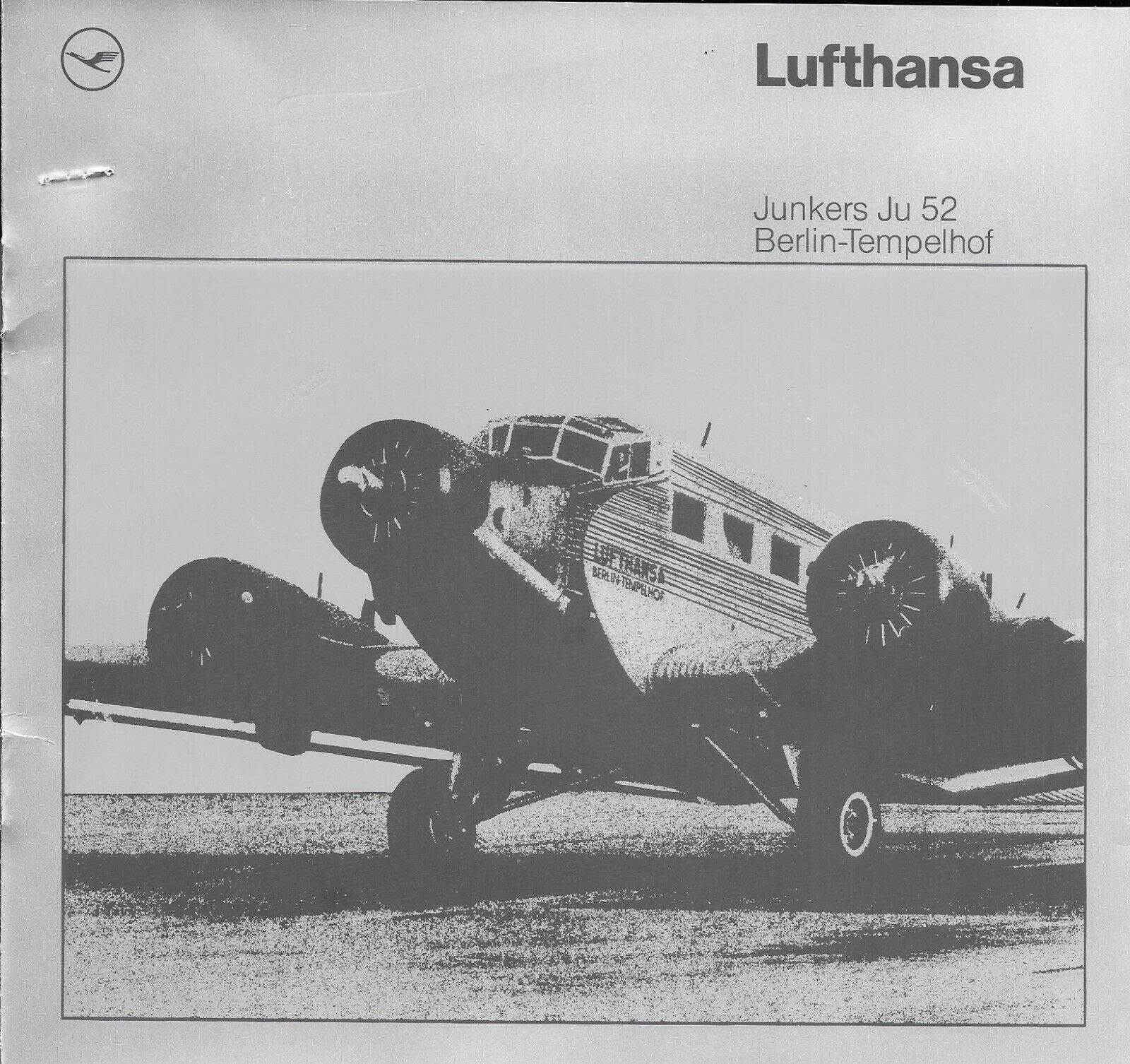 Lufthansa Junkers JU-52 Berlin-Tempelhof 1991 US Tour Brochure with Newspaper Ad
