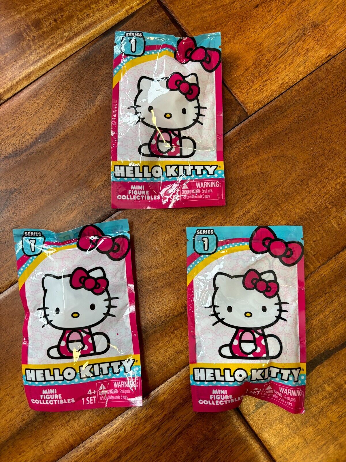 New Hello Kitty Set of 3 Surprise Mini Figure Collectibles 2015 Vintage