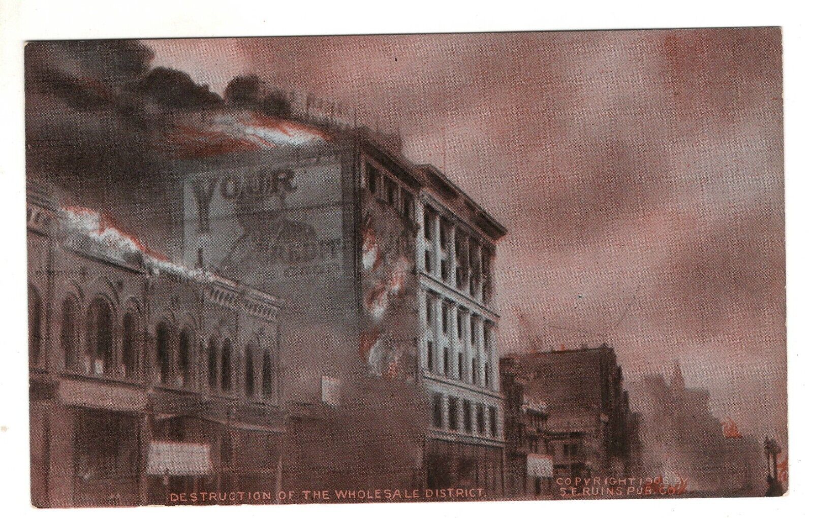 Postcard Destruction the Wholesale District San Francisco Earthquake Rotograph