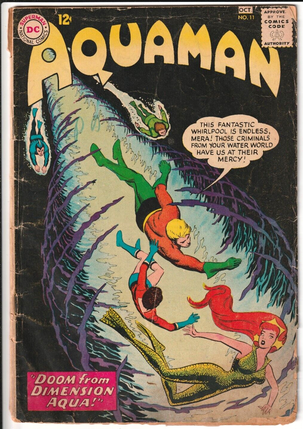 Aquaman #11 DC Comics 1963 2.5 GD+ KEY 1ST QUEEN MERA NICK CARDY COVER