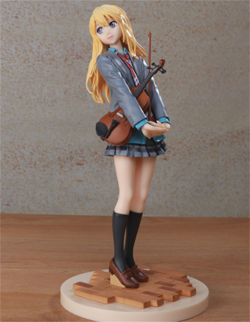 Anime Your Lie In April Miyazono Kaori Cosplay PVC 20cm Figure Statue Model Gift