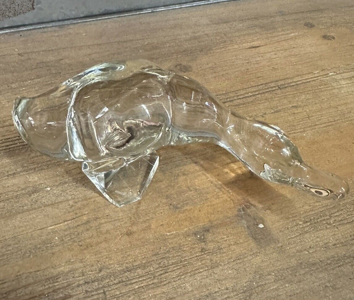 Vintage Viking Glass Duck #6712 Clear Figurine made 1940-1960\'s
