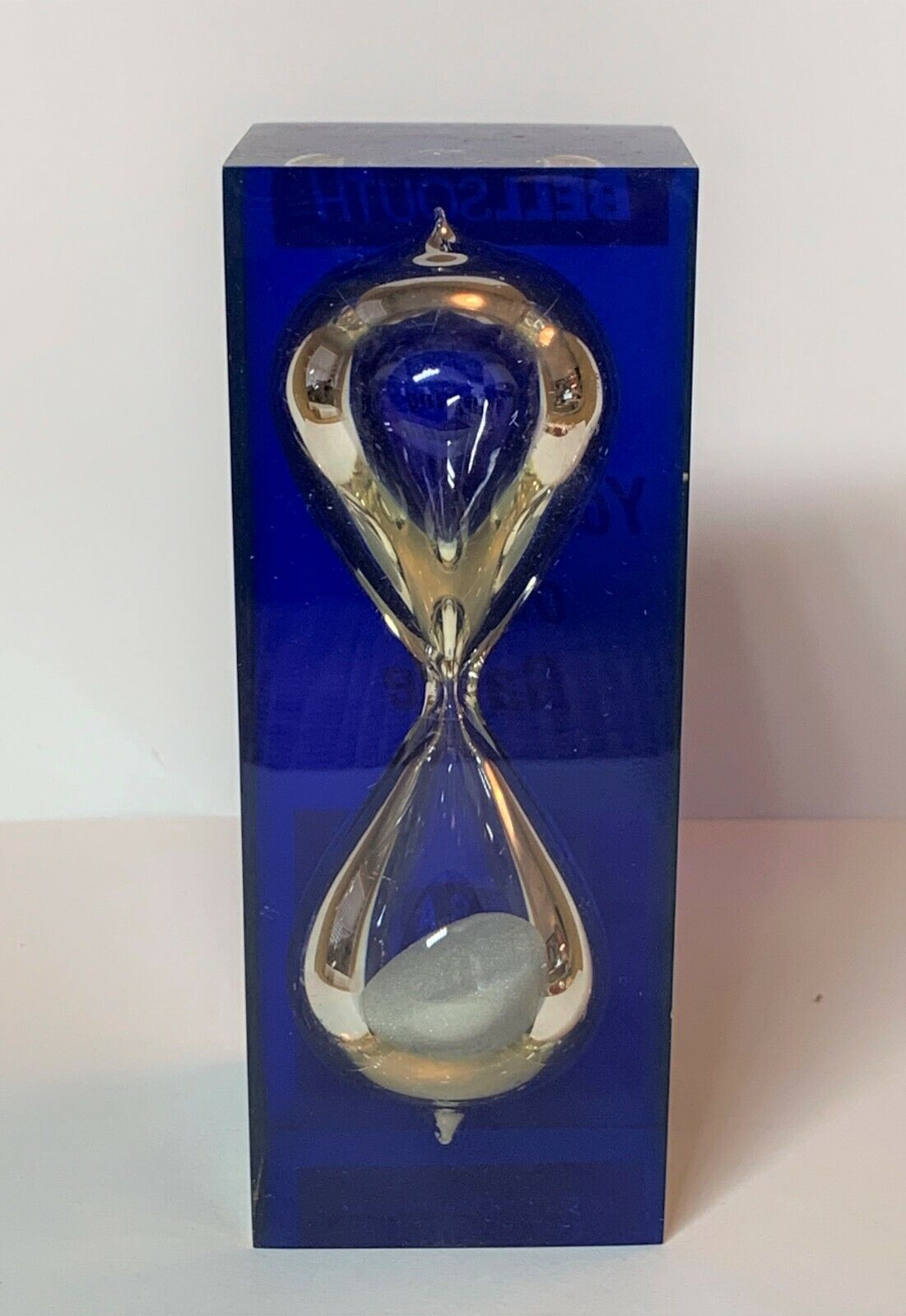Vtg BellSouth 1996 Atlanta USA Olympic Sponsor Acrylic Lucite Hourglass Souvenir