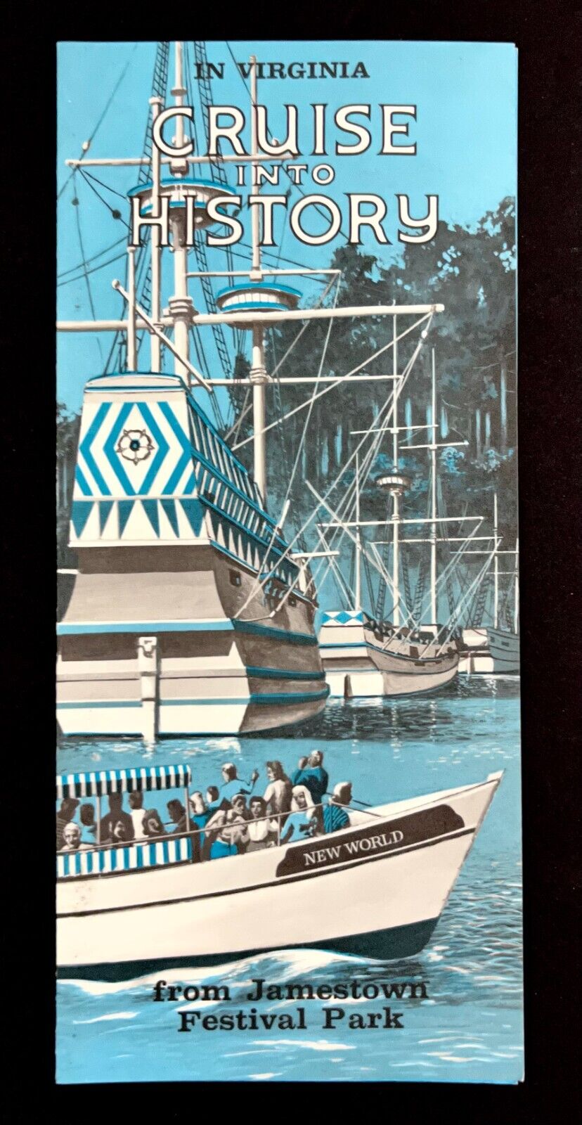 1960s Jamestown Festival Park Cruise Boat Tour Vintage Travel Brochure VA