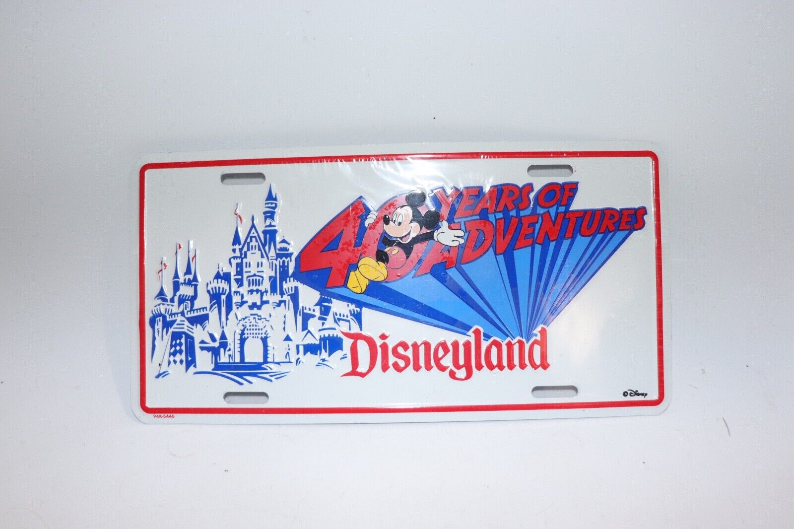 1995 DISNEYLAND 40 Years of Adventure License Plate 40th Anniversary Disney NEW