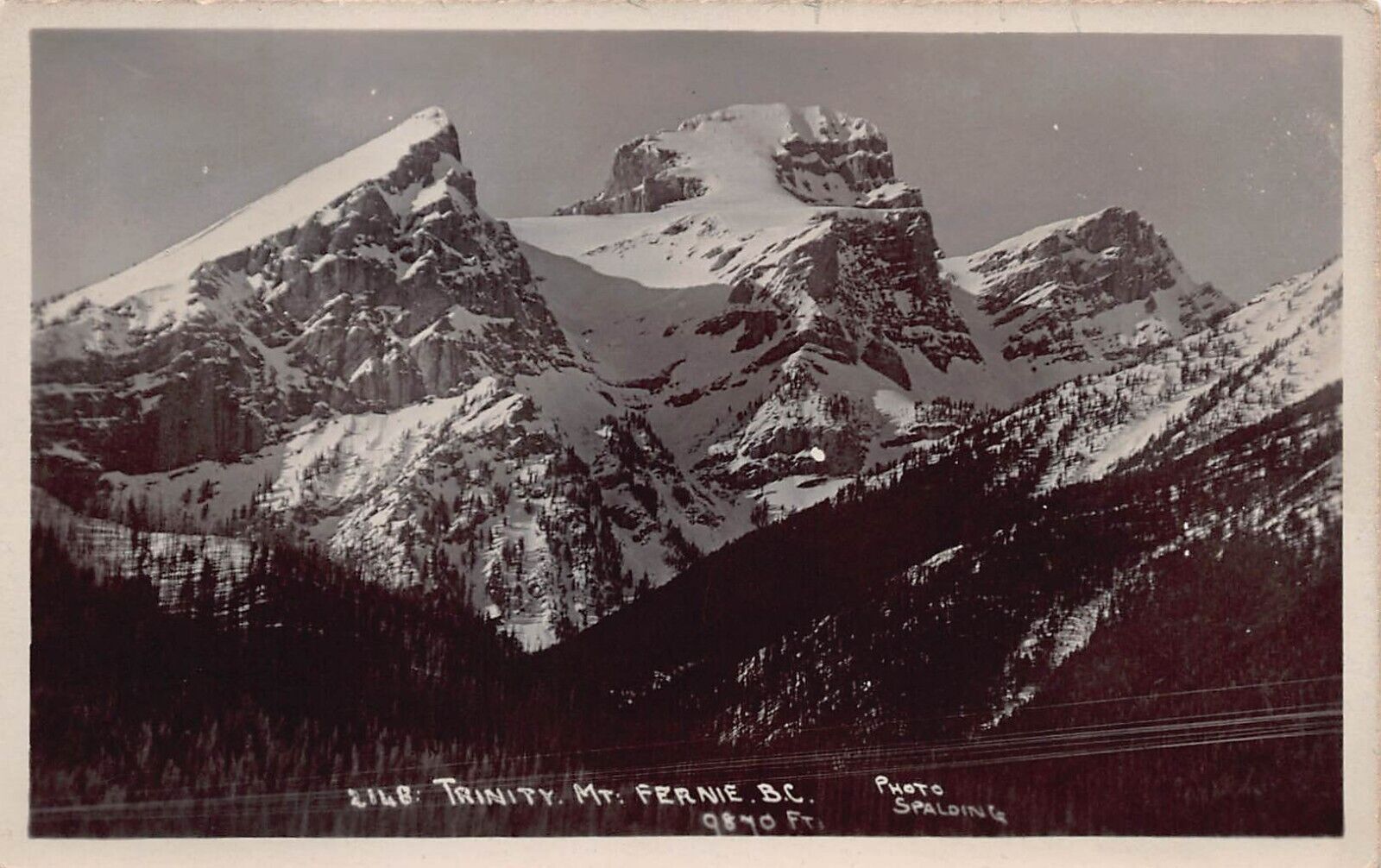 RPPC Mt Mount Fernie BC Canada Elk Valley Trinity Mountain Photo Vtg Postcard Y9