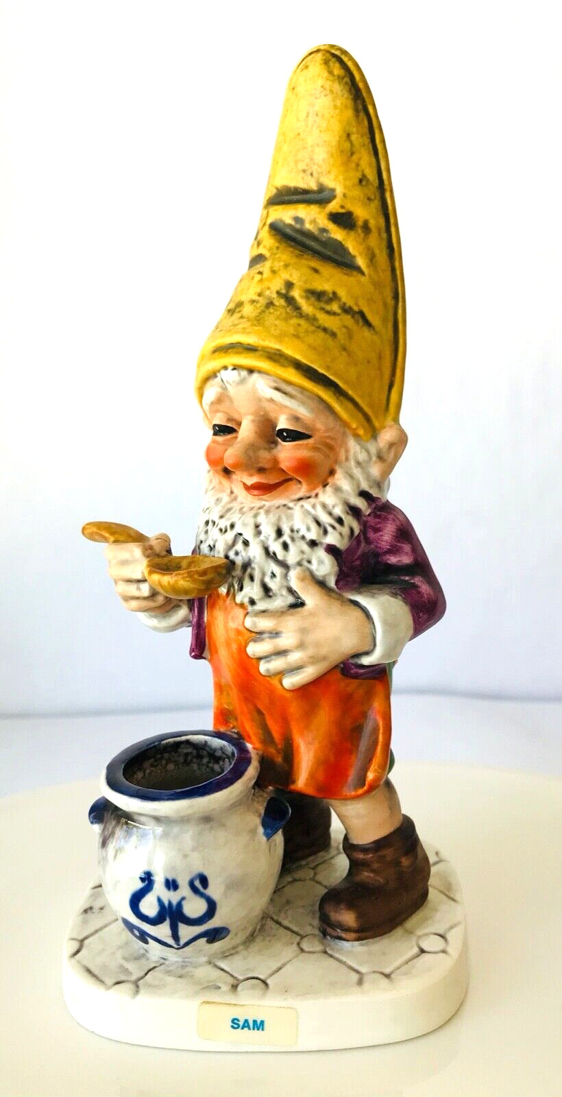 Goebel Co Boy Sam the Gourmet Chef Merry Gnome Porcelain Germany Story Tag