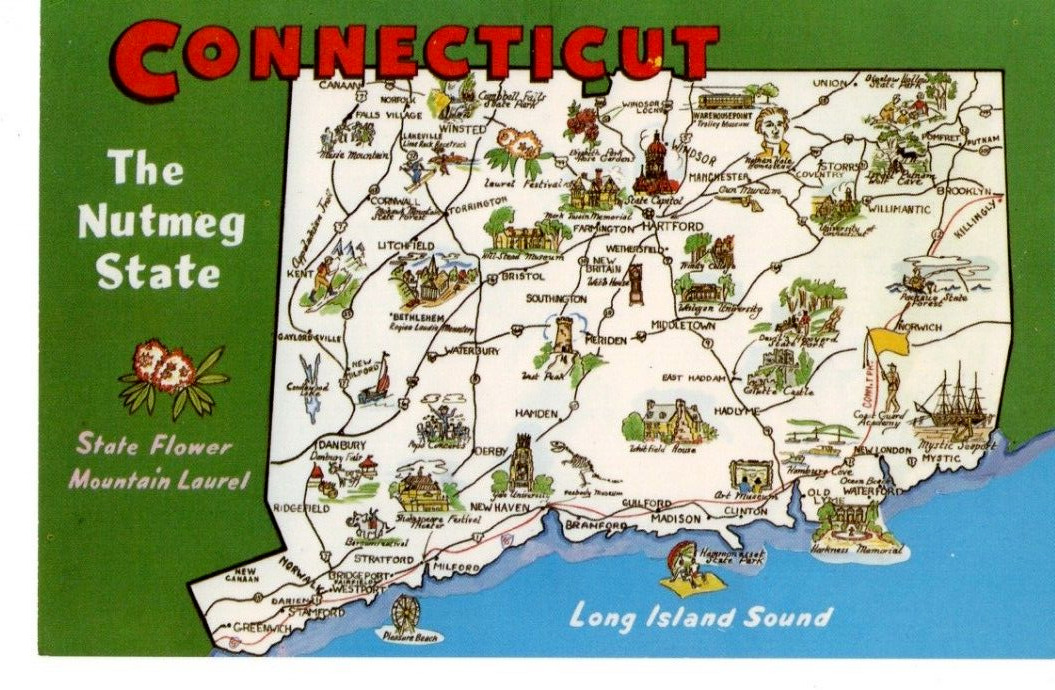Connecticut Vintage State Postcard Hartford New Unposted #010