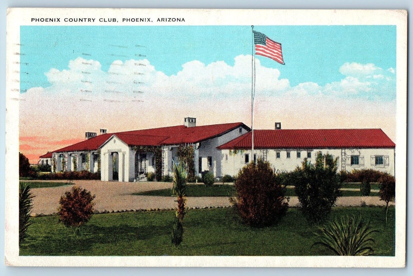 Phoenix Arizona AZ Postcard Phoenix Country Club Exterior c1936 Vintage Antique