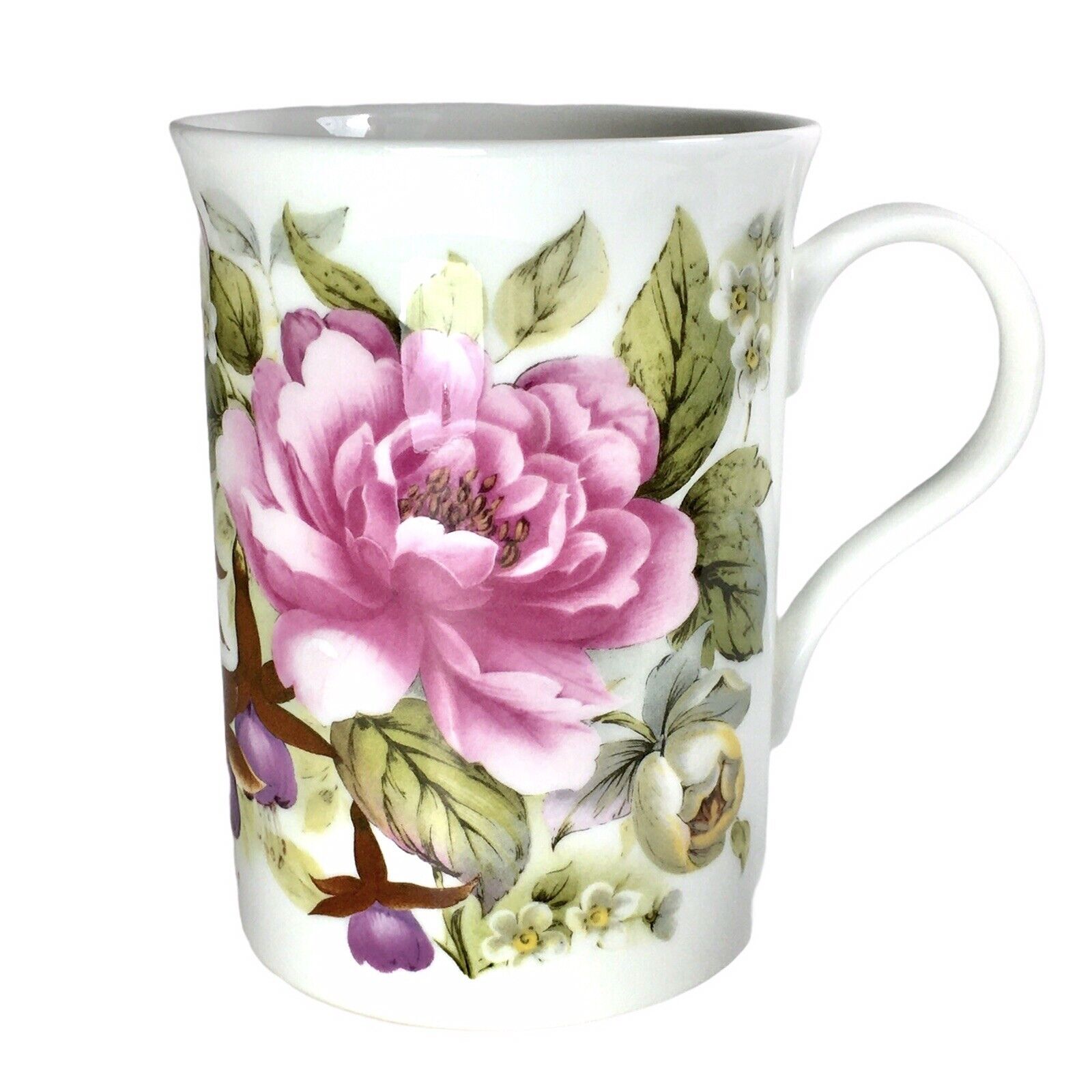 Crown Trent Roses Garden Coffee Mug Tea Cup Bone China England Stunning Vintage