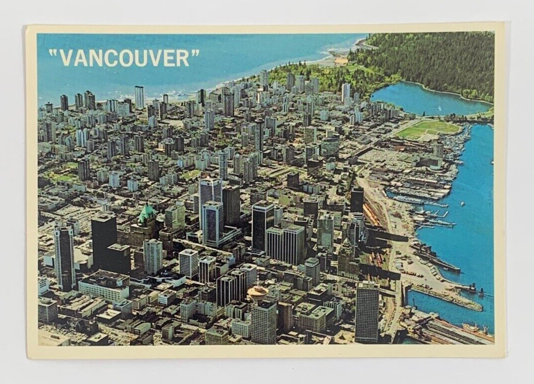 Aerial View featuring Downtown Vancouver BC Canada Postcard Unposted