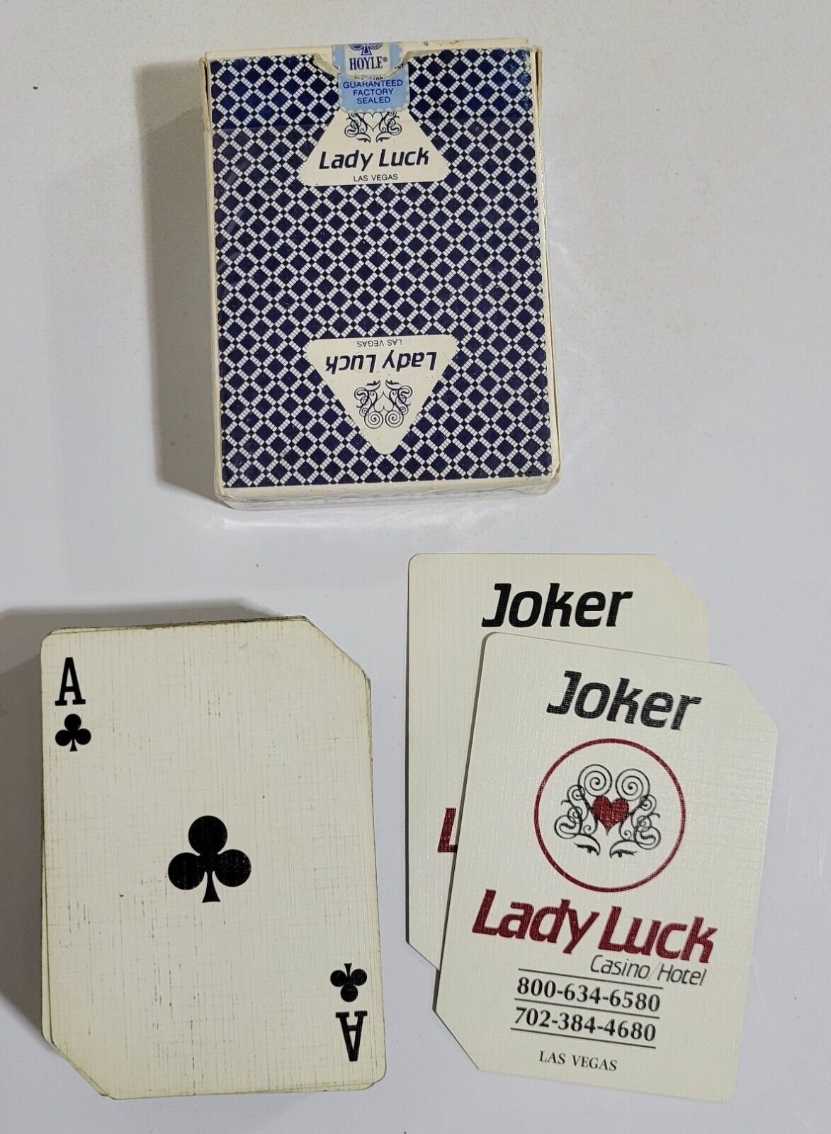 VTG Lady Luck Casino Las Vegas Playing Cards Hoyle Blue Poker Size Nevada Finish