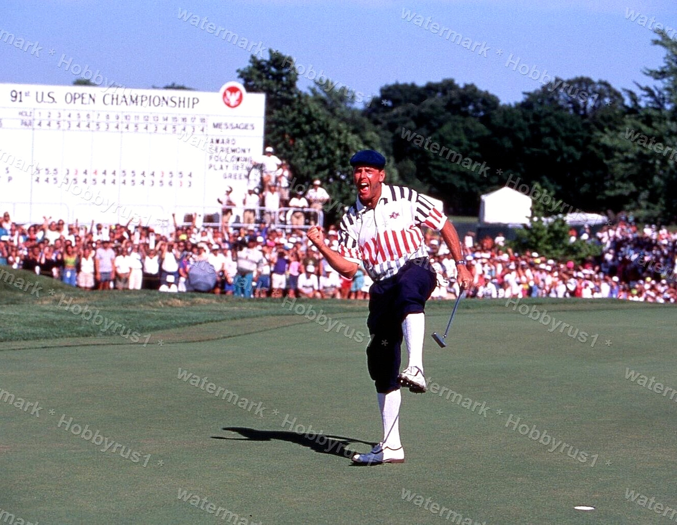 PAYNE STEWART Wins 1991 US Open Golf Original 35mm Press Promo Slide