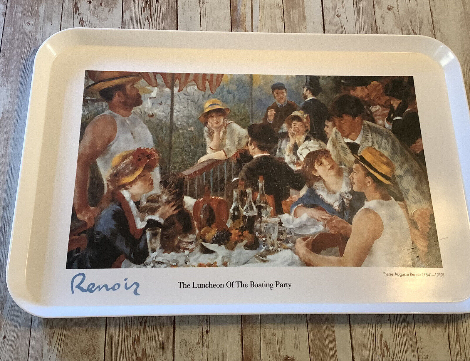 Vintage Renoir  Boating Party Melamine 17.5” X  11.5” Serving Tray Made In Italy