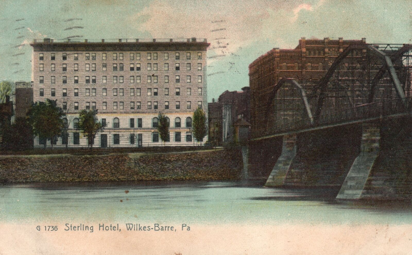 Vintage Postcard 1909 View of Sterling Hotel Wilkes-Barre Pennsylvania PA