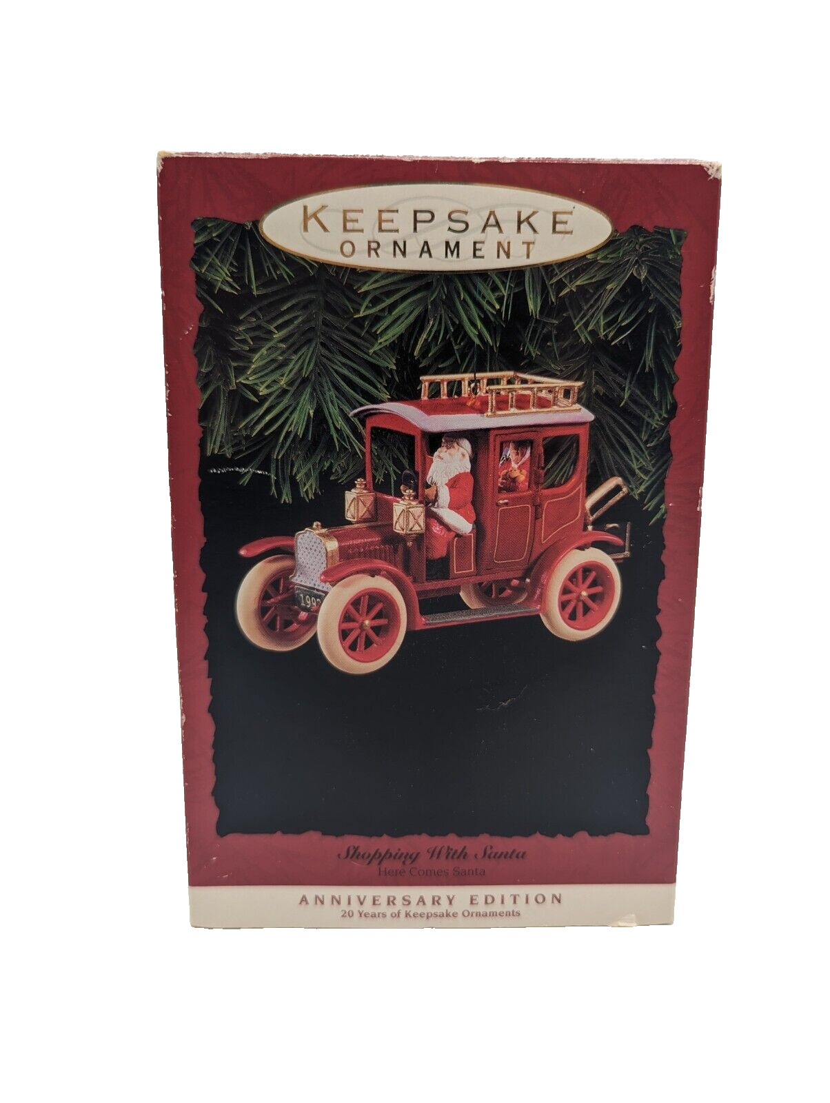 1993 Hallmark Keepsake Ornament Shopping With Santa Here Comes Santa Anniversary