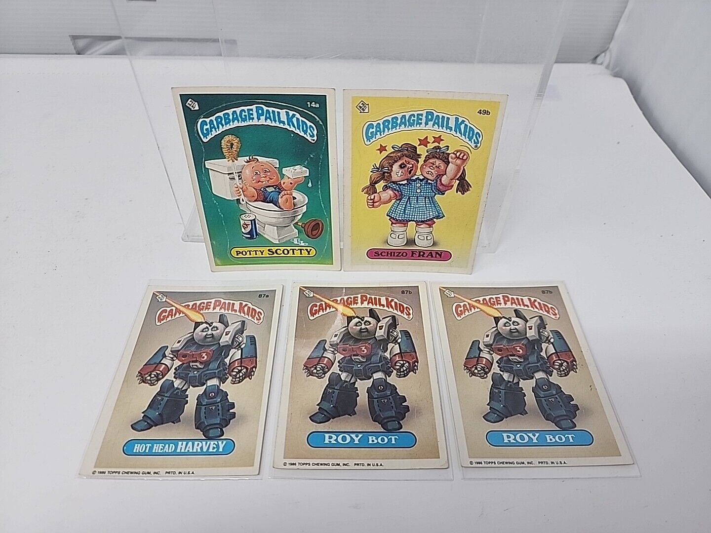 (5) 1985 Garbage Pail Kids Schizo Fran Potty Scotty & MORE Series 1 & 2