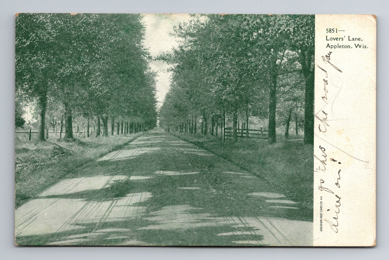 Appleton, WI-Wisconsin, Lover\'s Lane Roadway c1902, Vintage Souvenir Postcard